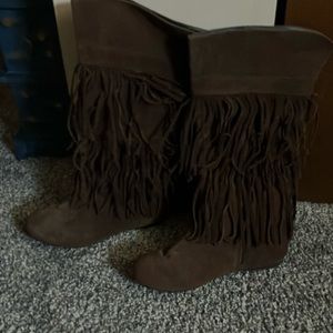 Women’s moccasin knee high boots
